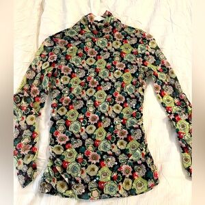 NWT Cinq a sept long sleeve mock neck with sparkles size small